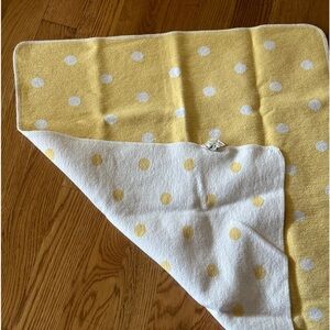 David Fussenegger Baby Blanket yellow and white  Reversible Polka Dot Circle